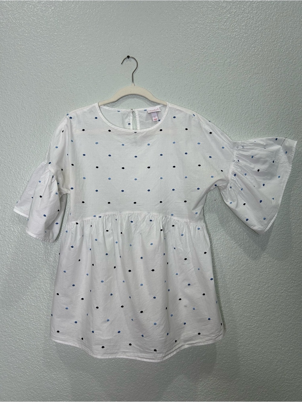 Isabel Maternity by Ingrid & Isabel White Blouse with Blue Dots